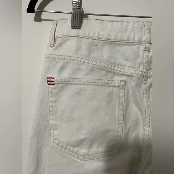 BDG Urban Outfitters Dipped V Wide Leg White Jeans Y2K jeans Size 27 - Picture 7 of 11